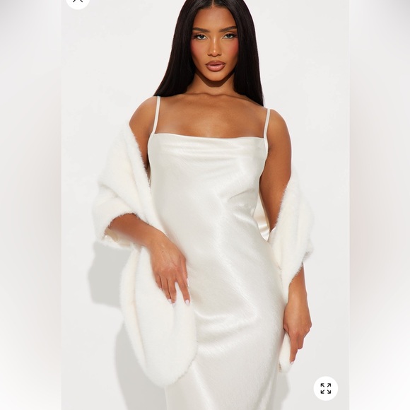 Fashion Nova White Satin Wedding Dress - Picture 3 of 8